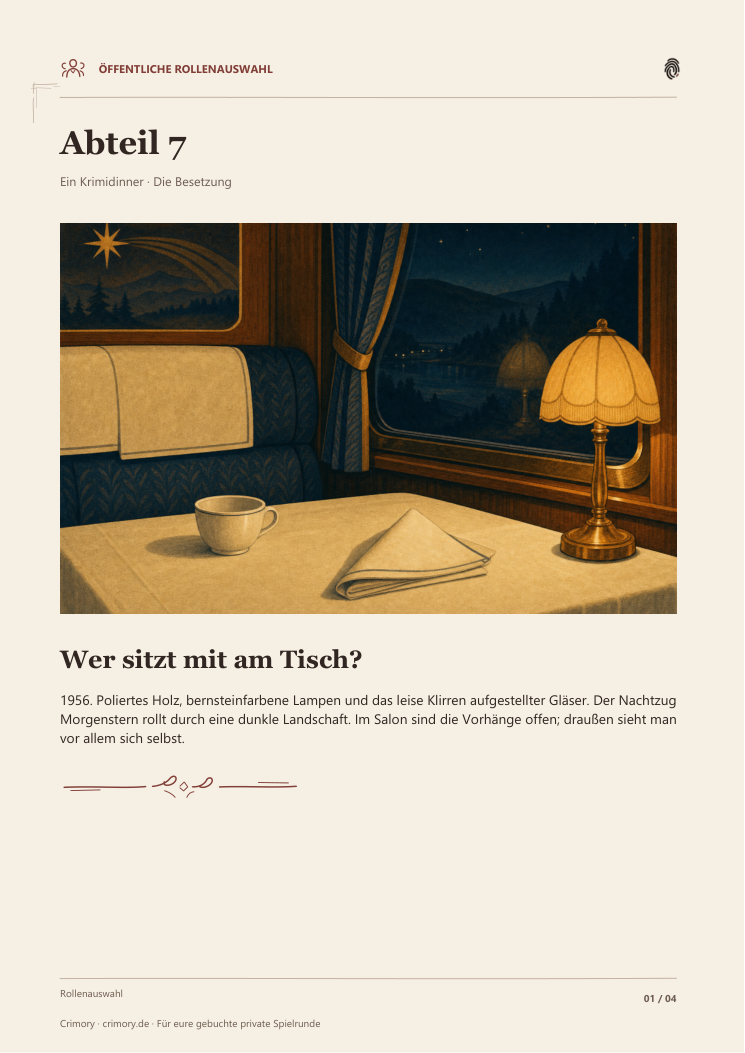 Öffentliche Rollenübersicht aus diesem Spielpaket