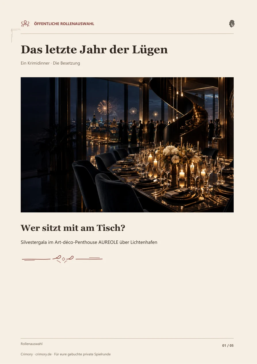 Öffentliche Rollenübersicht aus diesem Spielpaket