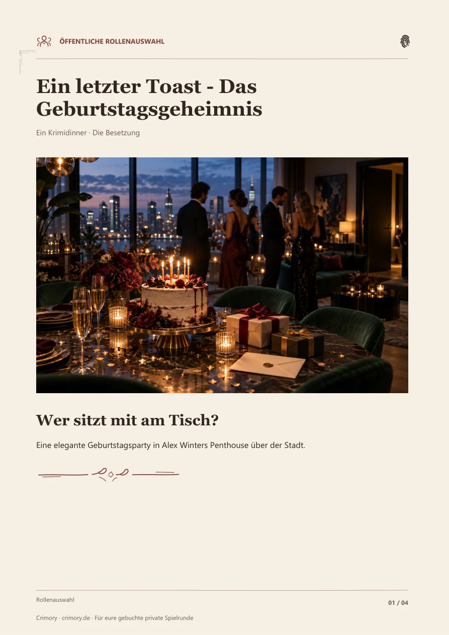 Öffentliche Rollenübersicht aus diesem Spielpaket