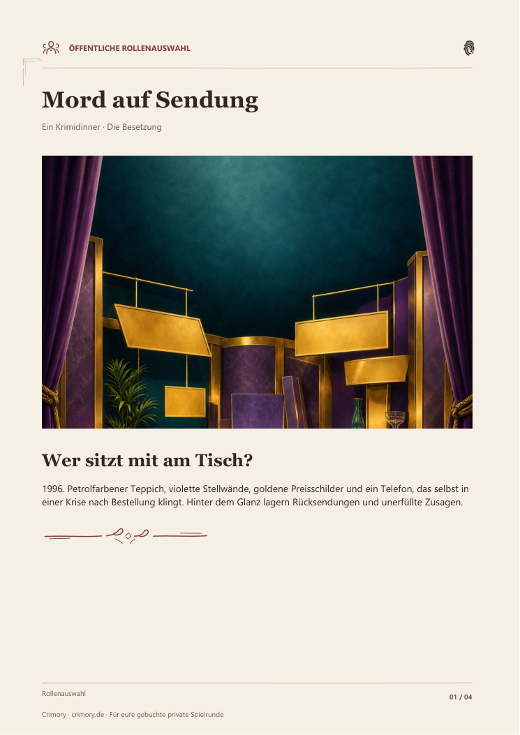 Öffentliche Rollenübersicht aus diesem Spielpaket