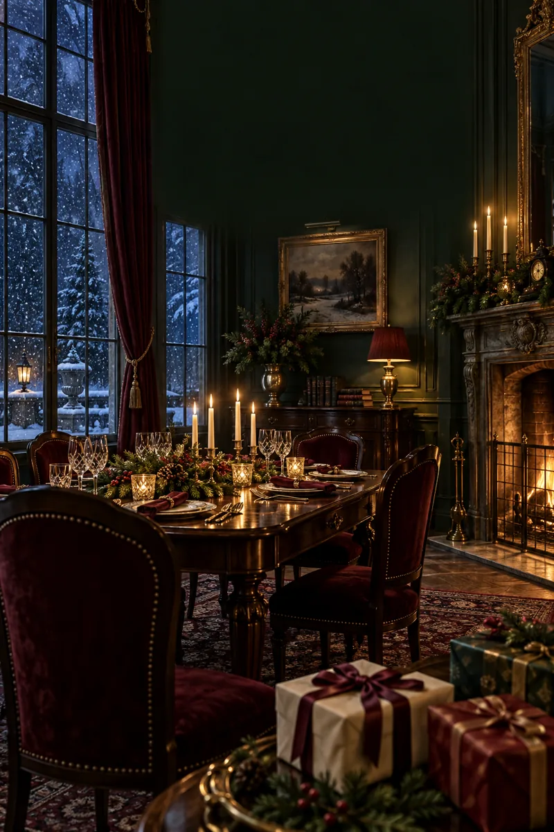 Heiligabend in der eingeschneiten Villa Winterfels