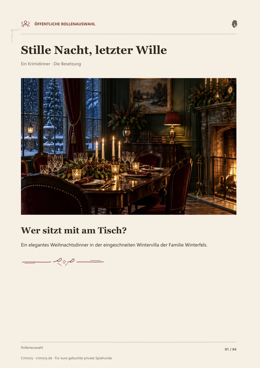 Öffentliche Rollenübersicht aus diesem Spielpaket